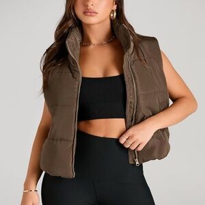 Women’s Brown Puffer Vest Size Small